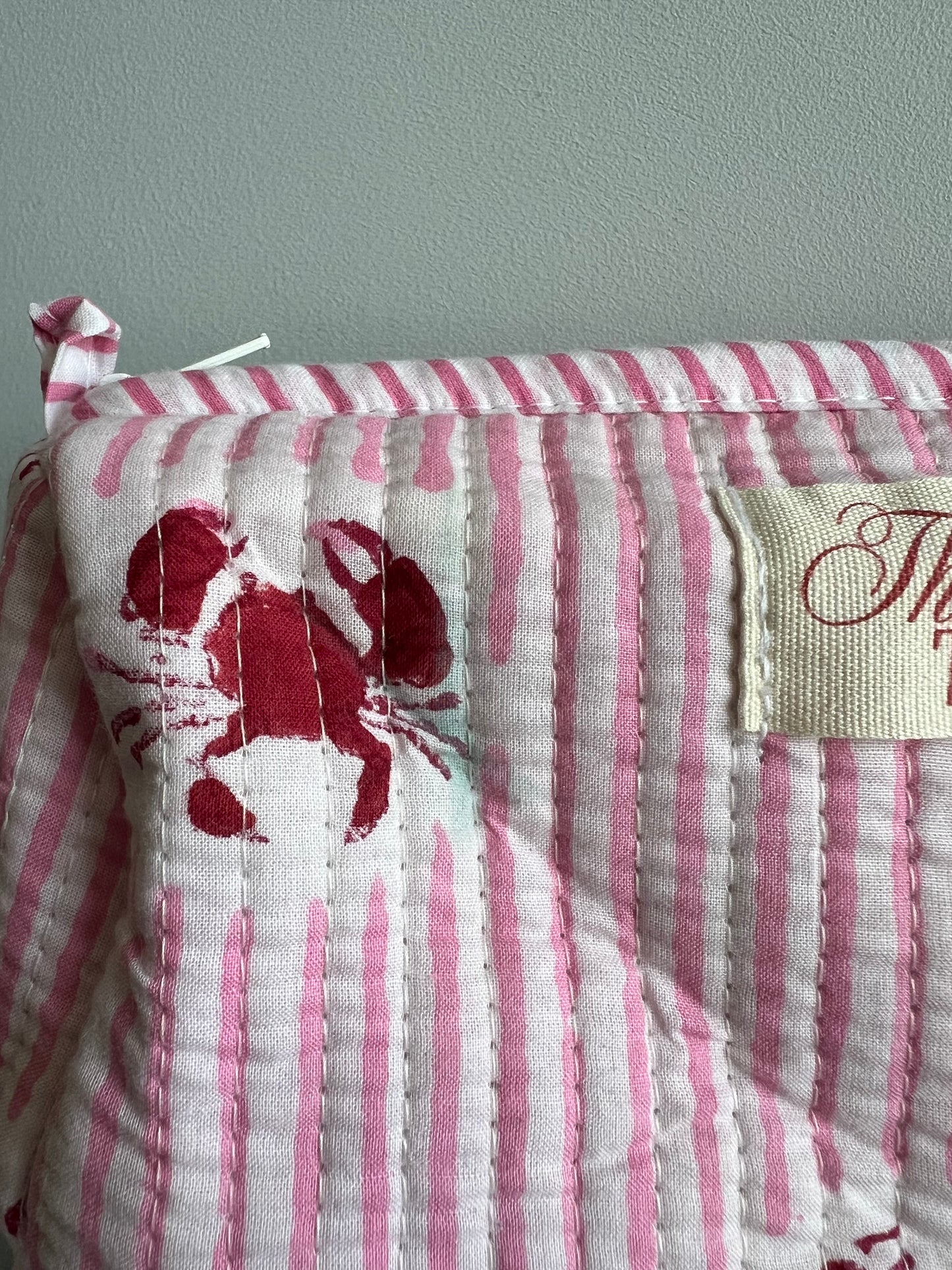 Lal Crab Pink Stripe Pouches