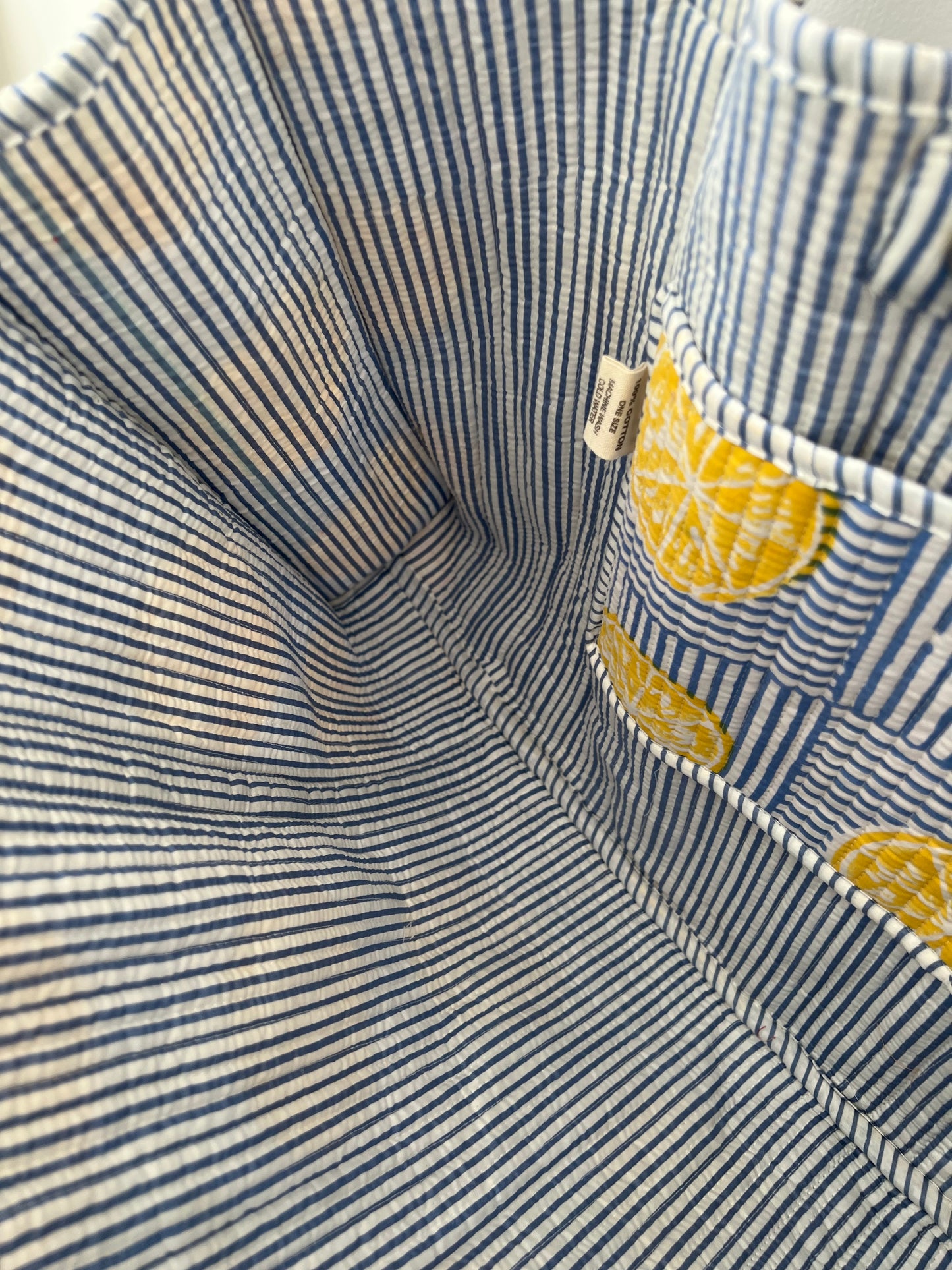 Nimbu Blue Striped Tote Bag