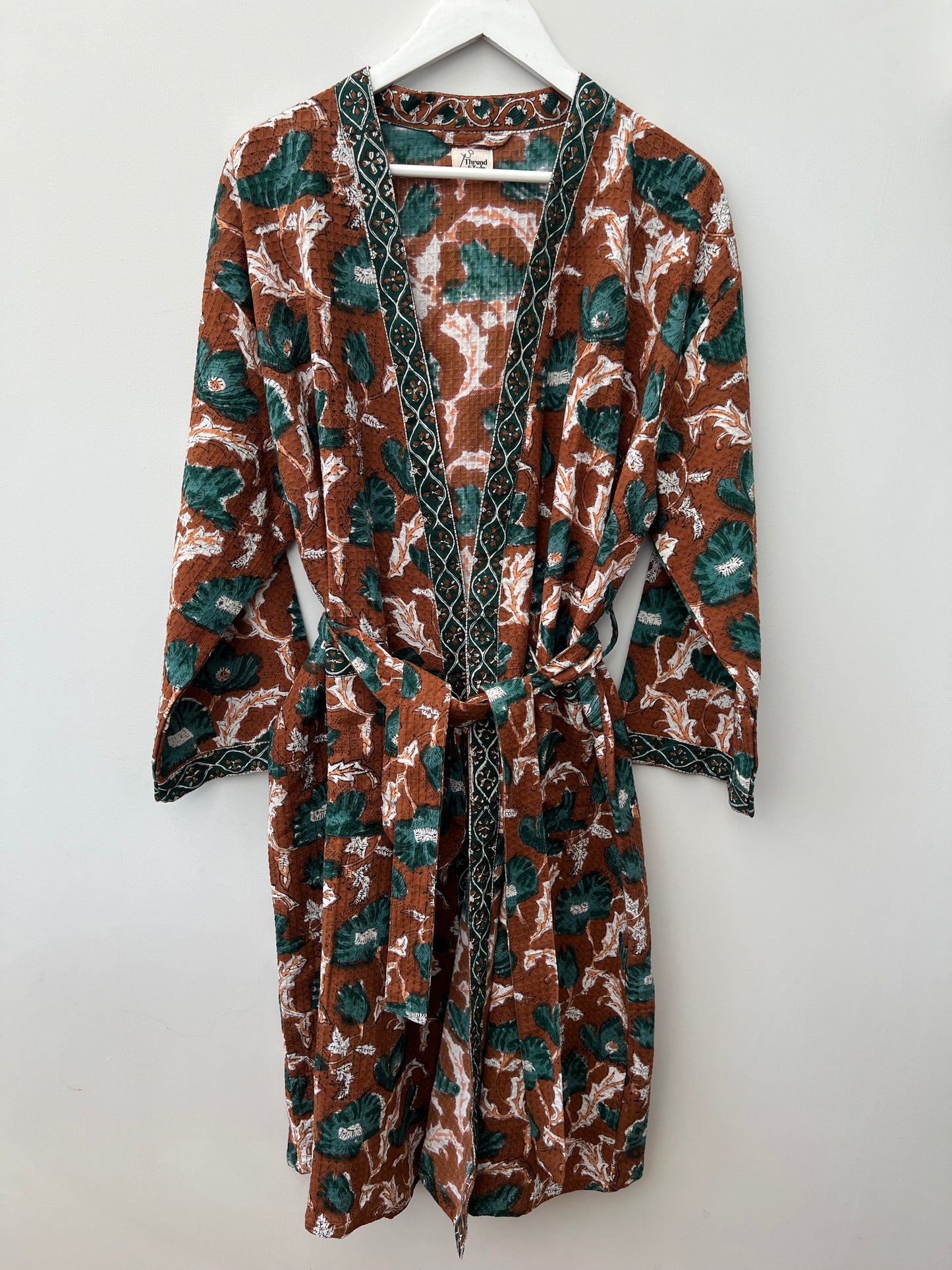 Terracotta Garden Cotton Waffle Robe