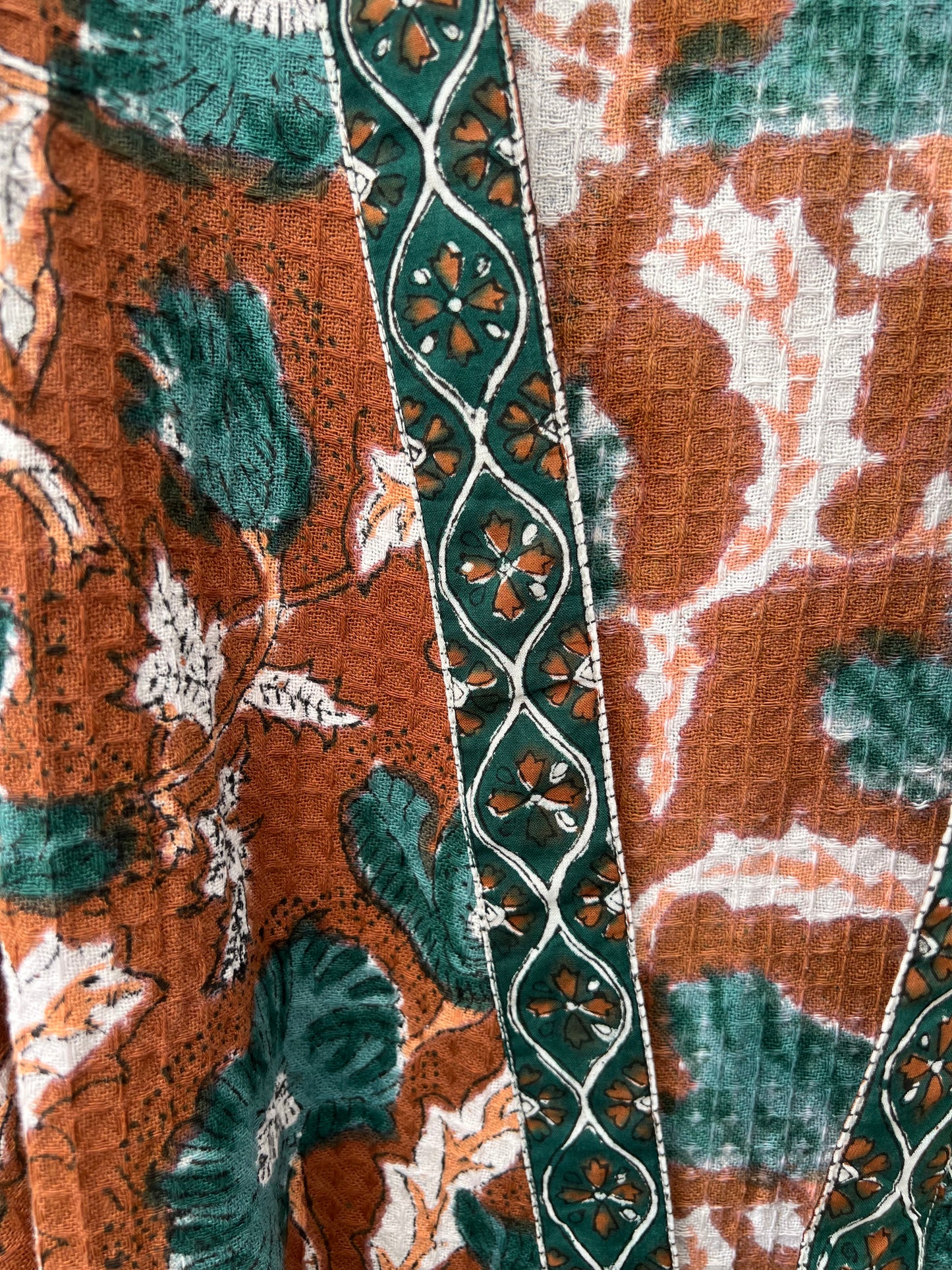 Terracotta Garden Cotton Waffle Robe