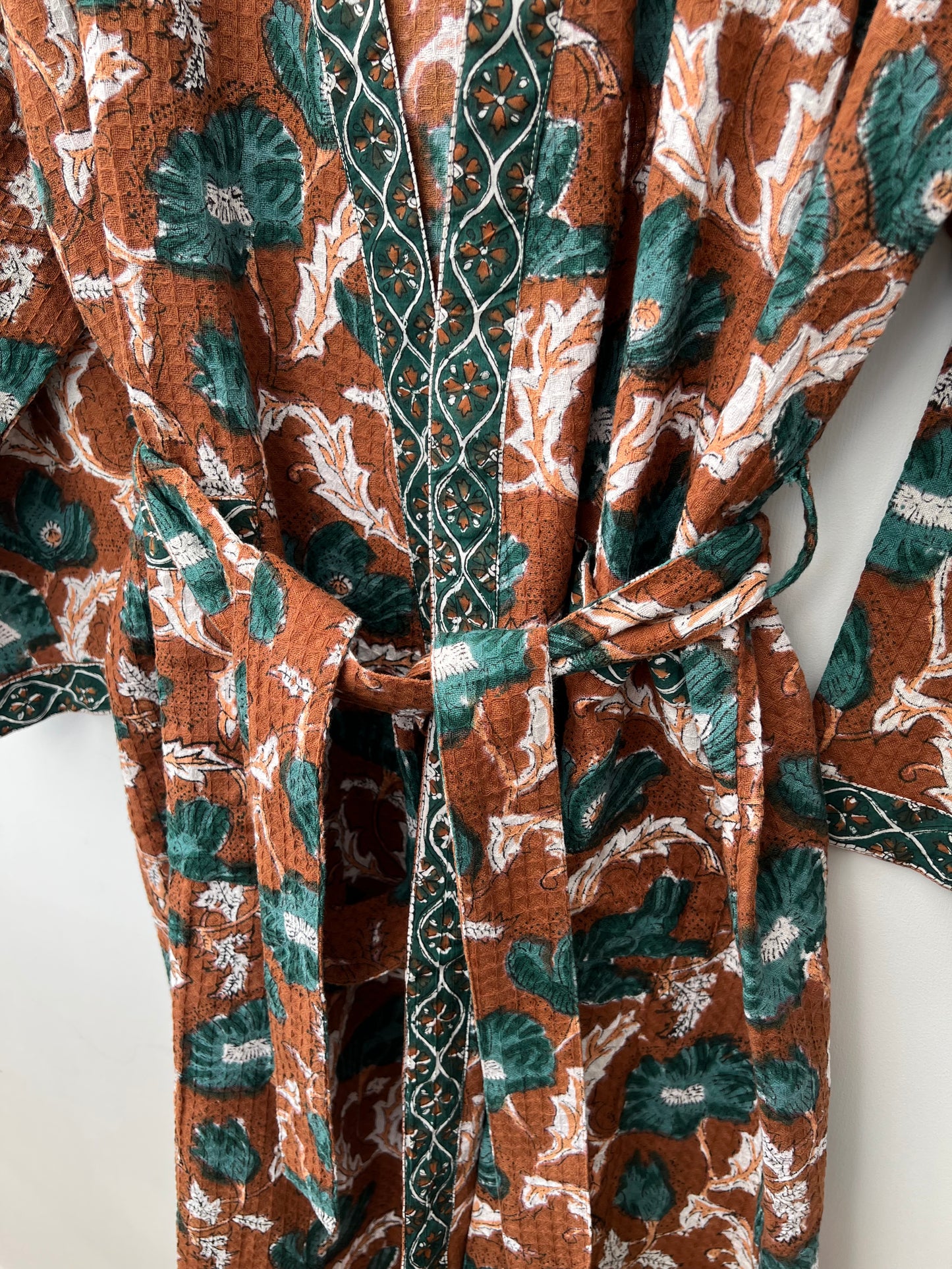 Terracotta Garden Cotton Waffle Robe
