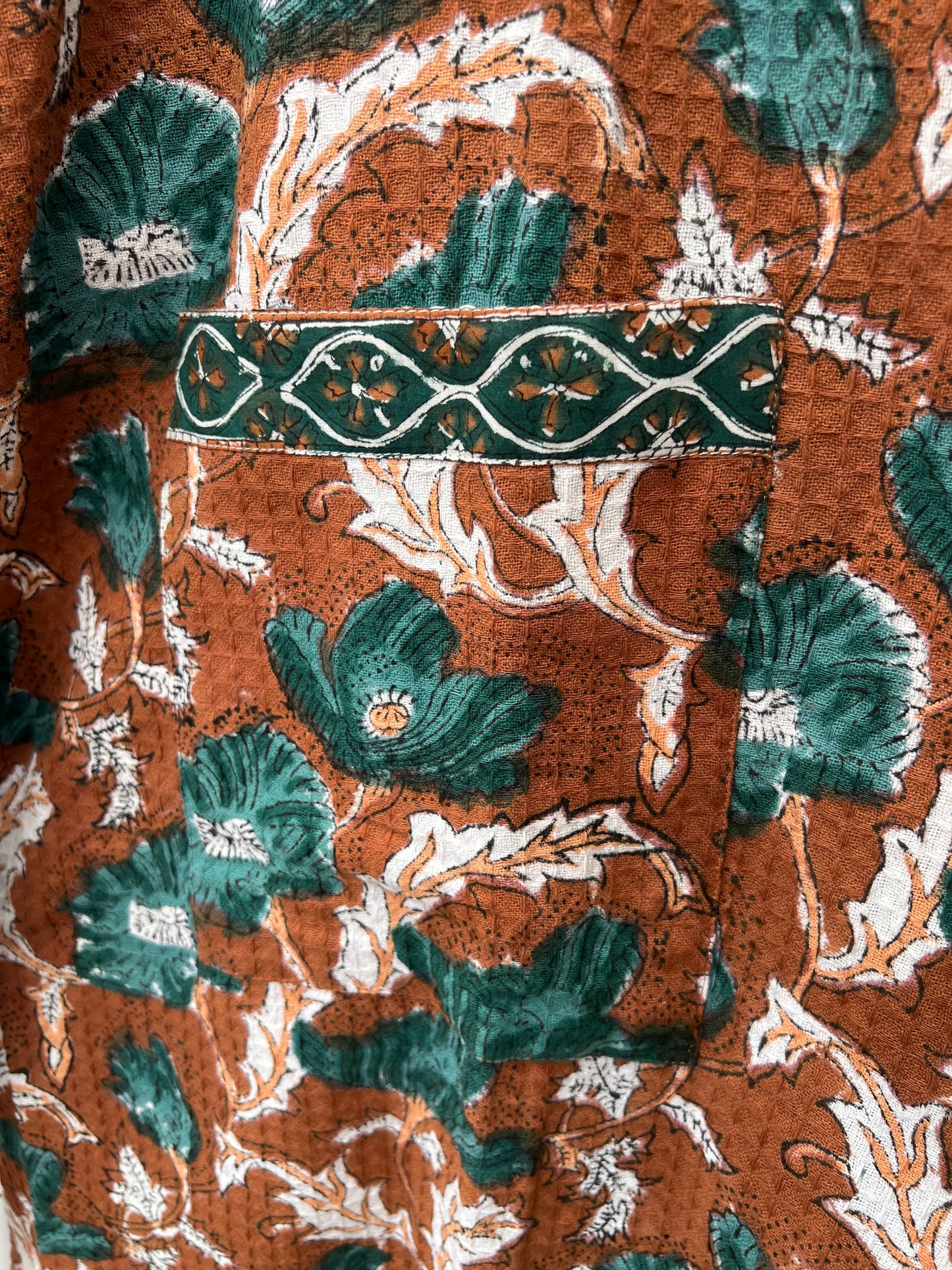 Terracotta Garden Cotton Waffle Robe