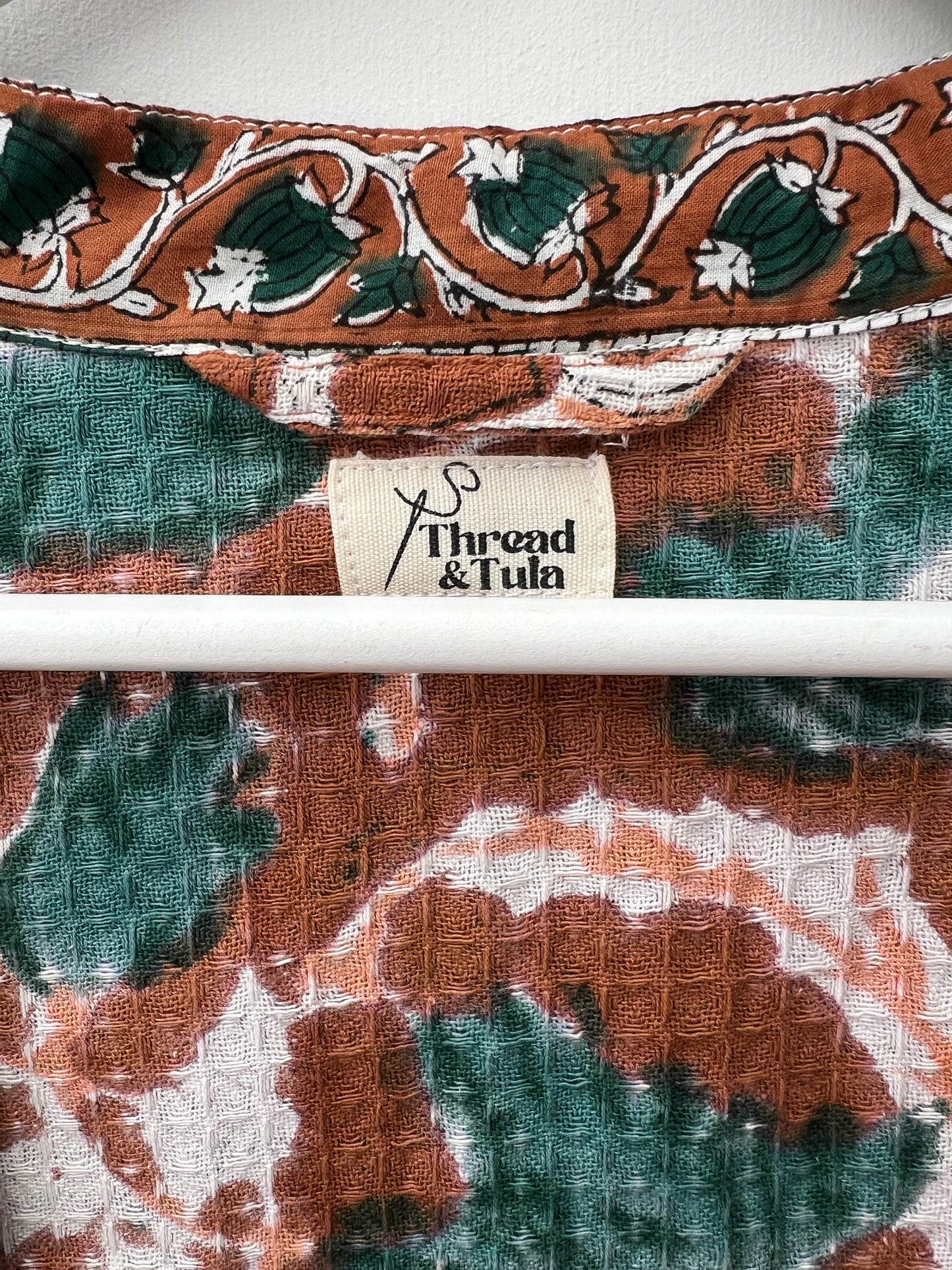 Terracotta Garden Cotton Waffle Robe