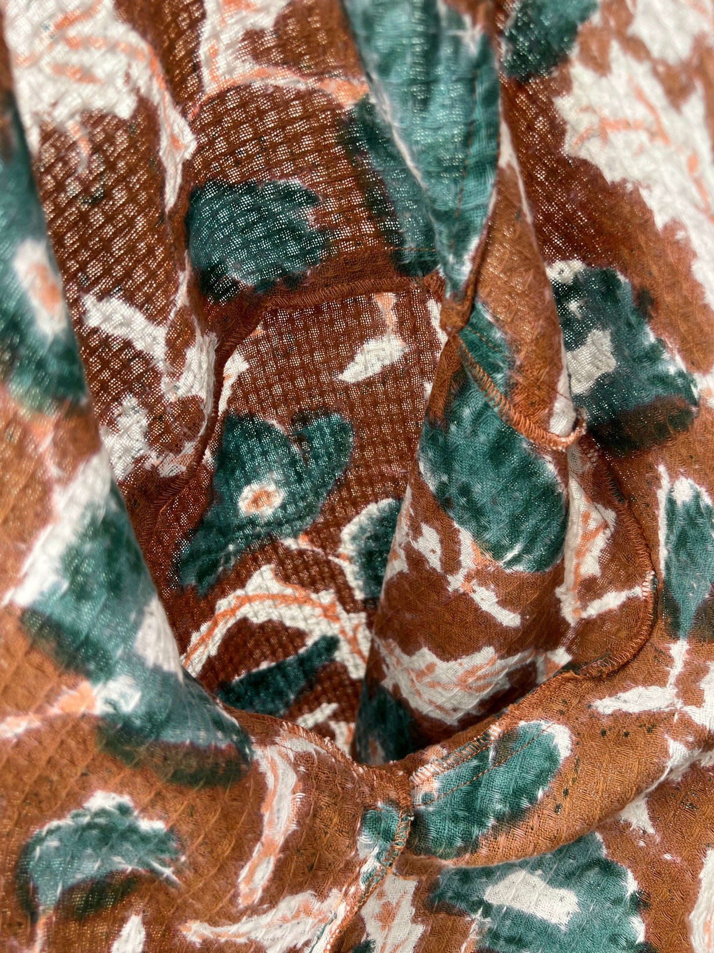 Terracotta Garden Cotton Waffle Robe