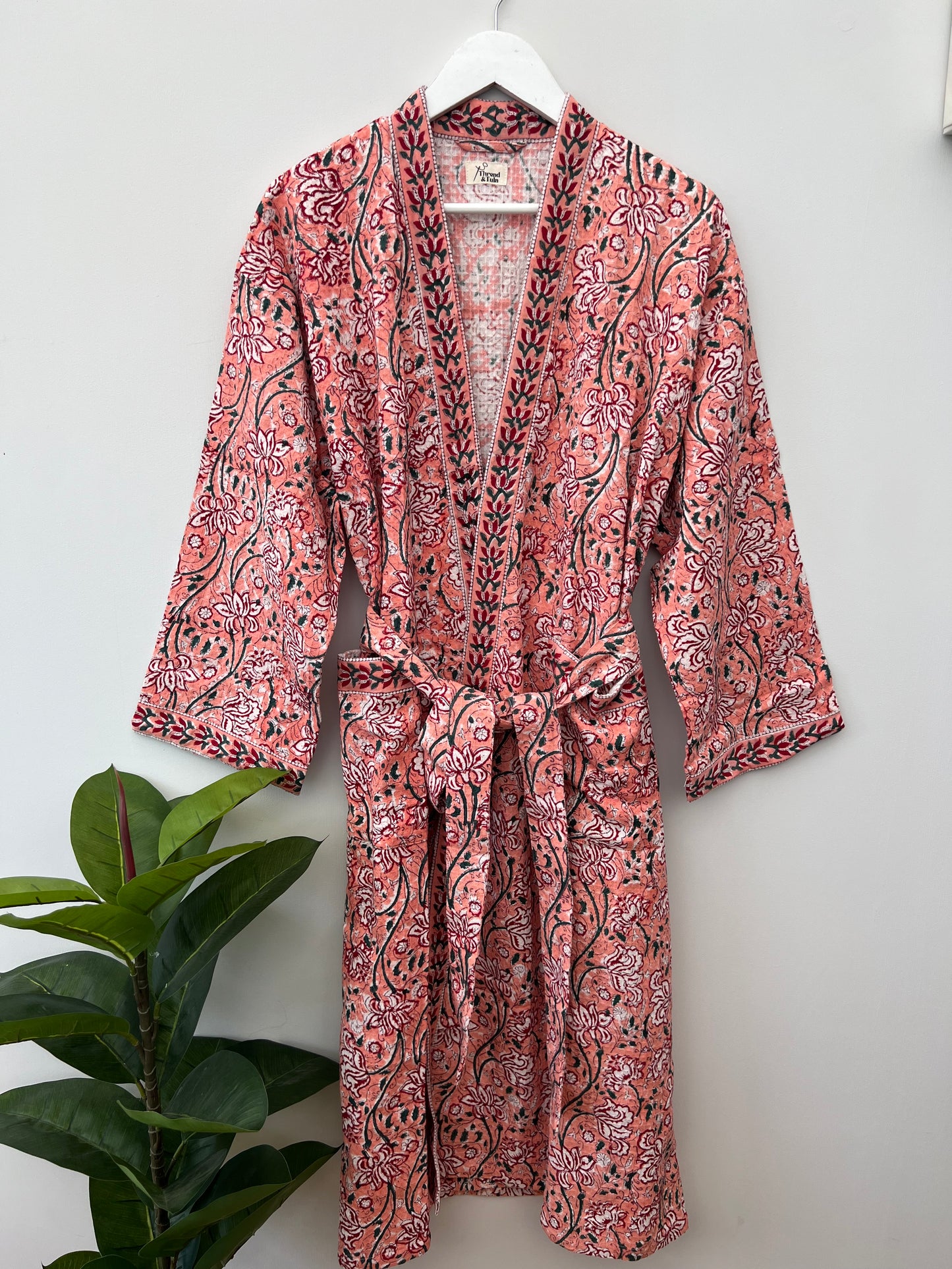 Sundari Blush Cotton Waffle Robe