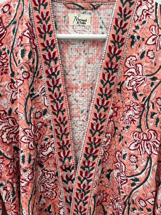 Sundari Blush Cotton Waffle Robe