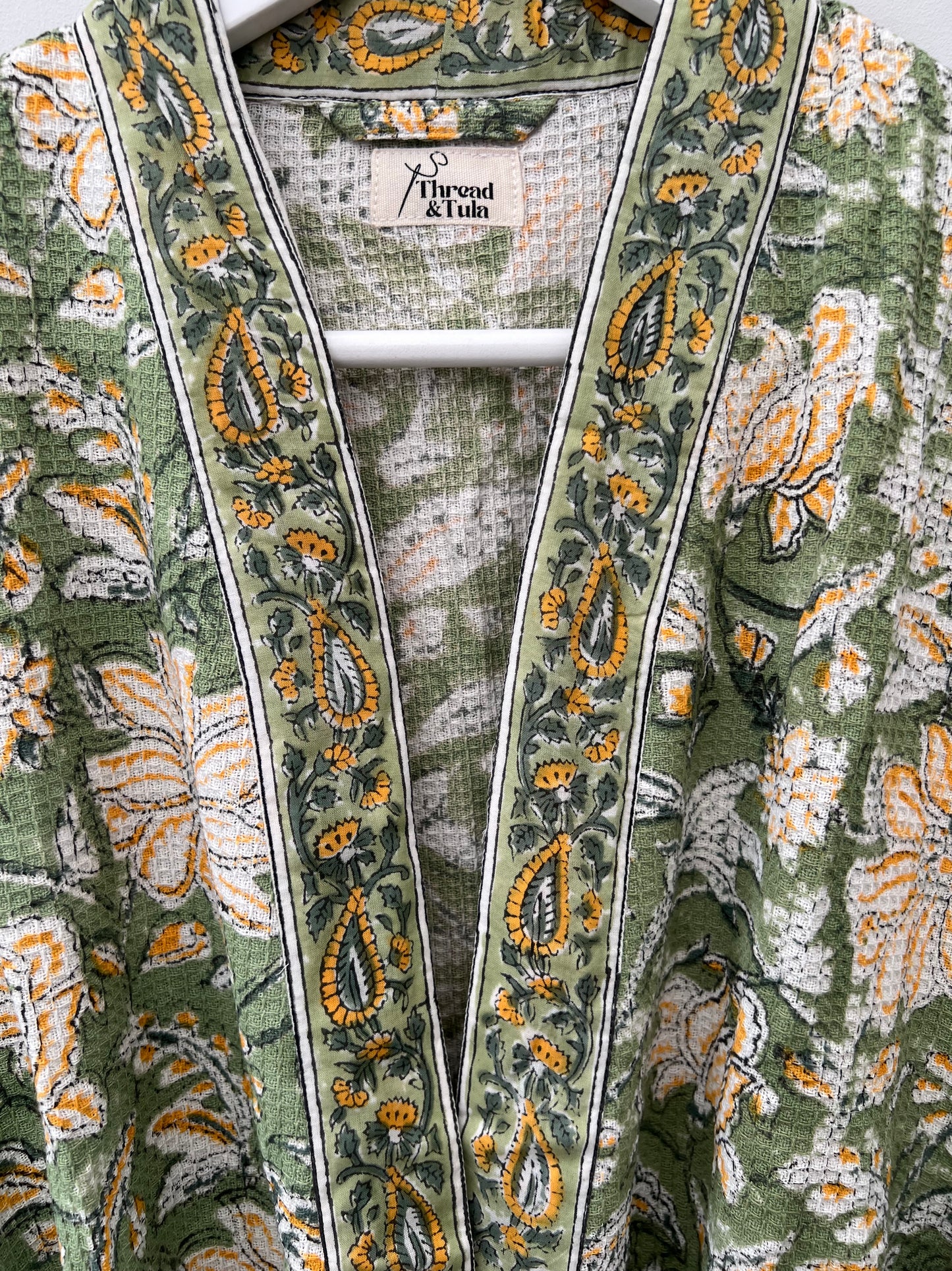 Pistachio Calm Cotton Waffle Robe