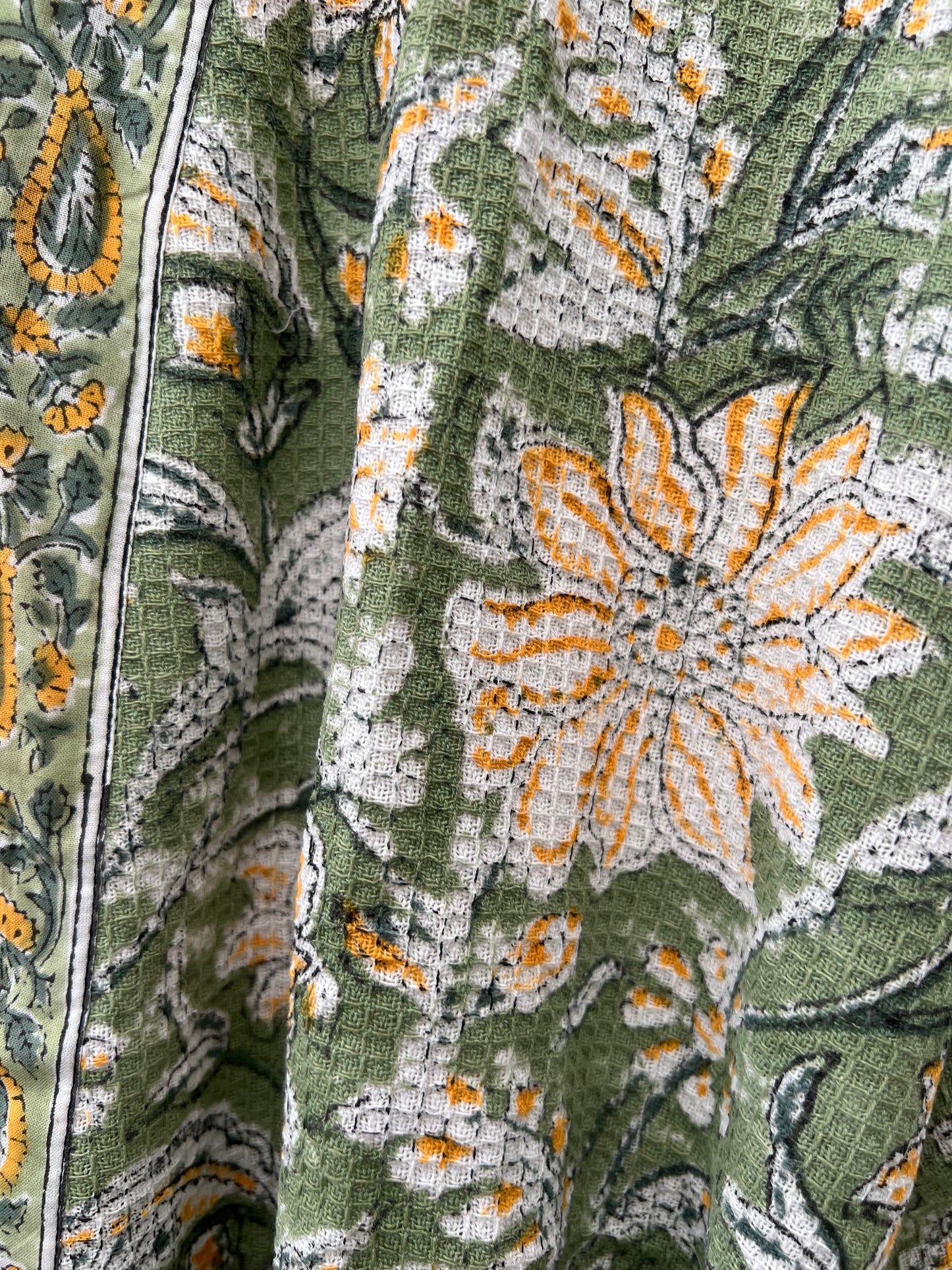 Pistachio Calm Cotton Waffle Robe