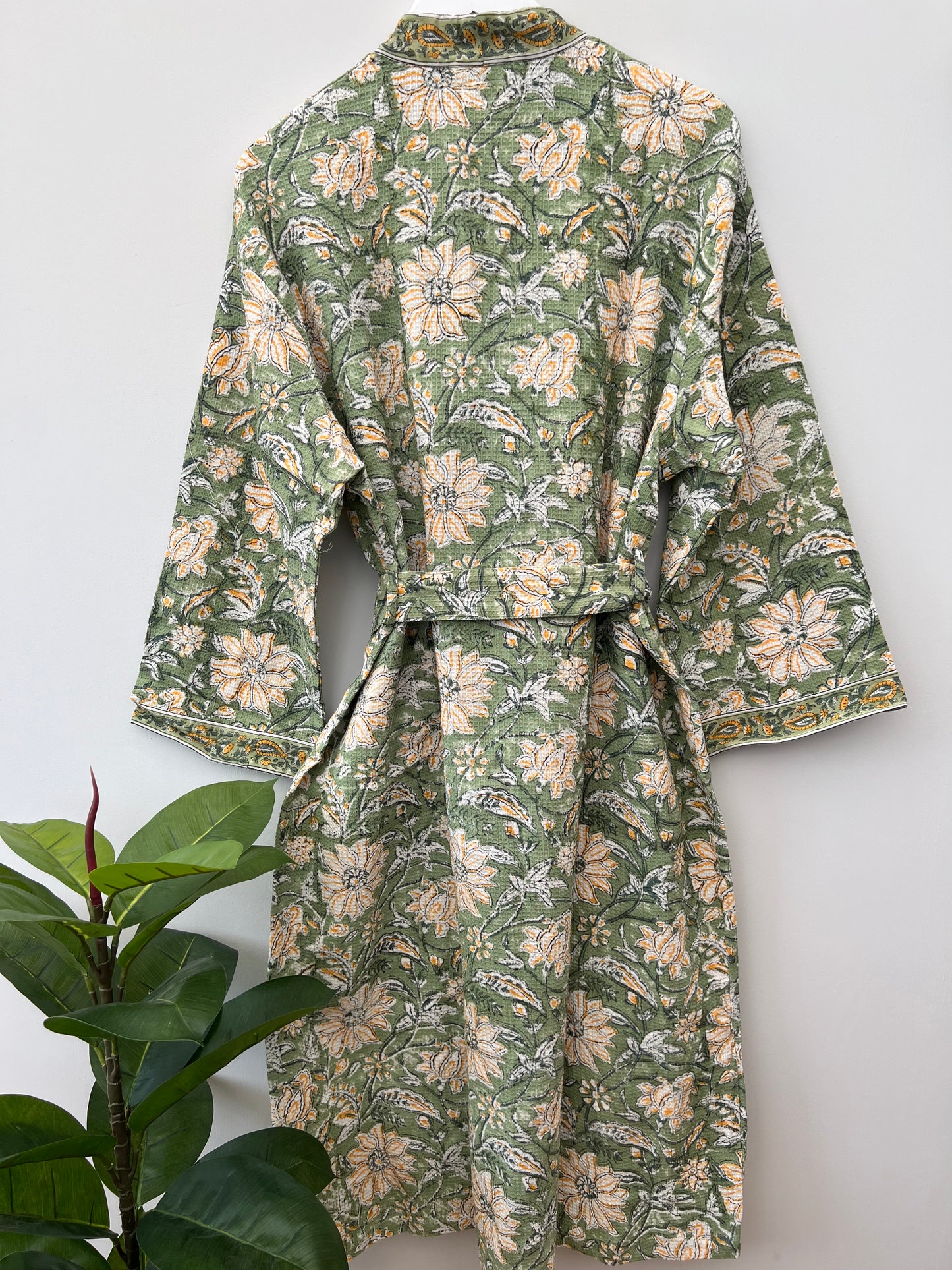 Pistachio Calm Cotton Waffle Robe
