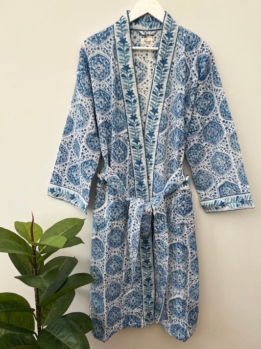 Serenity Sky Cotton Waffle Robe