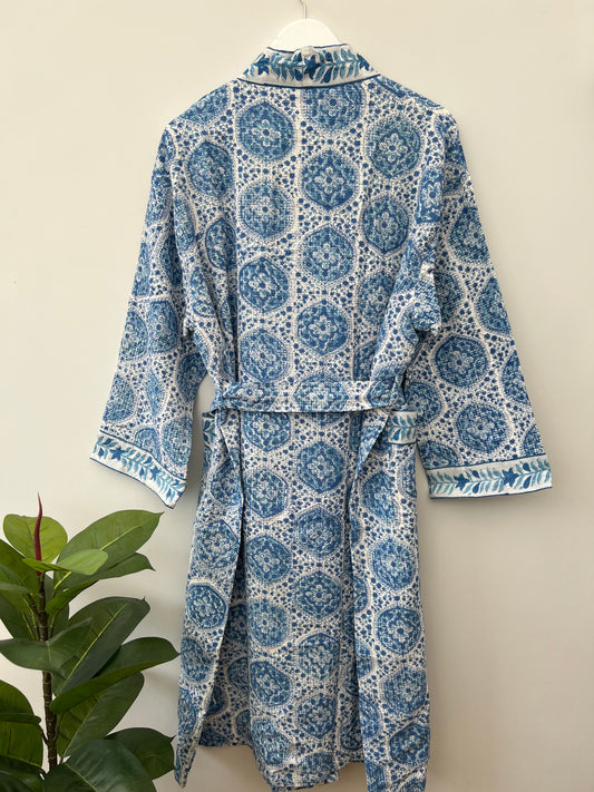 Serenity Sky Cotton Waffle Robe
