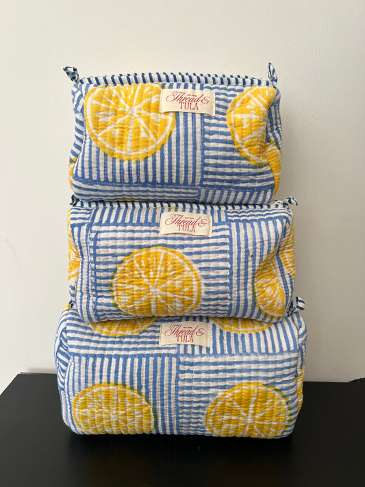 Nimbu Blue Striped Pouches