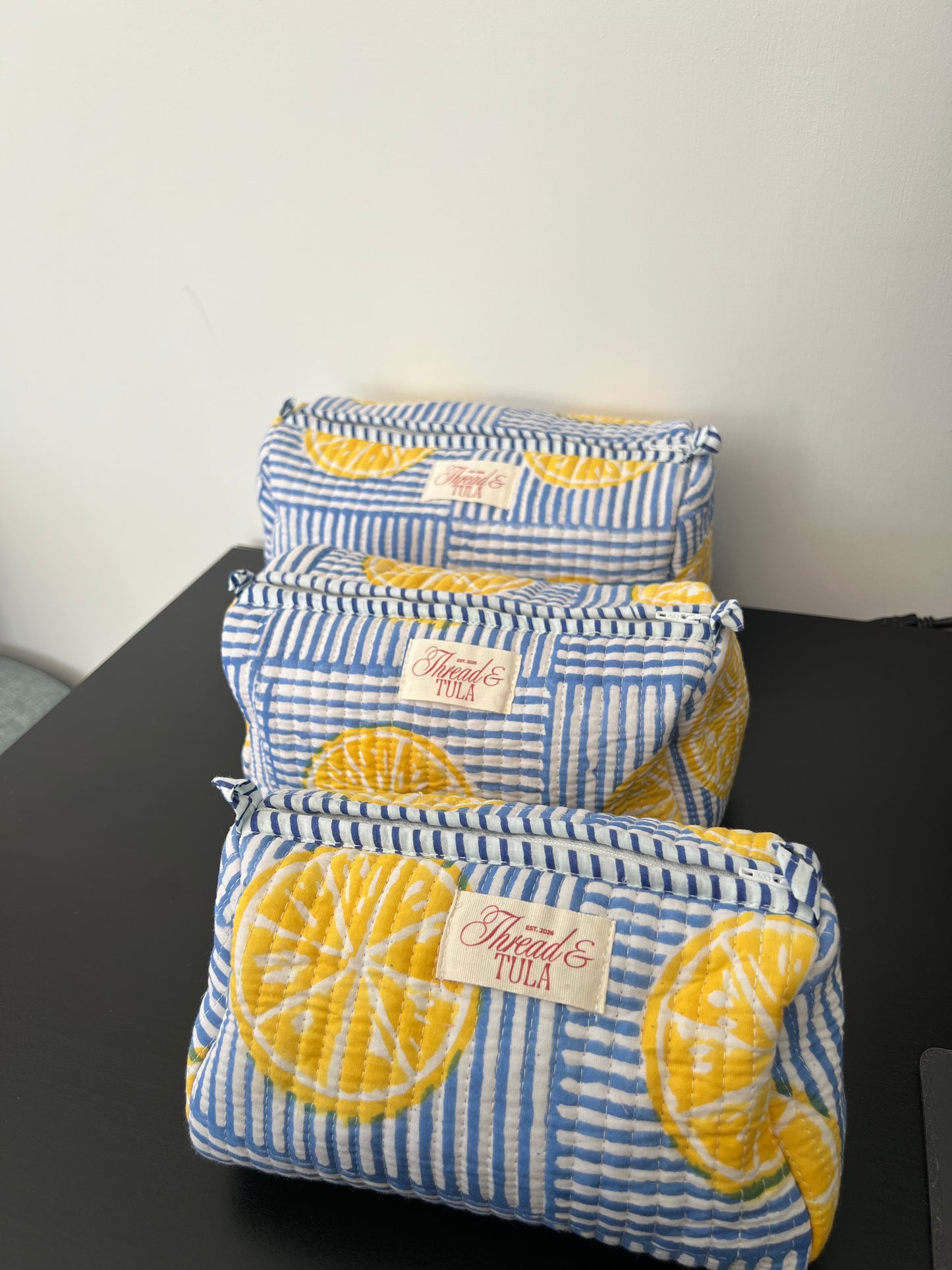 Nimbu Blue Striped Pouches