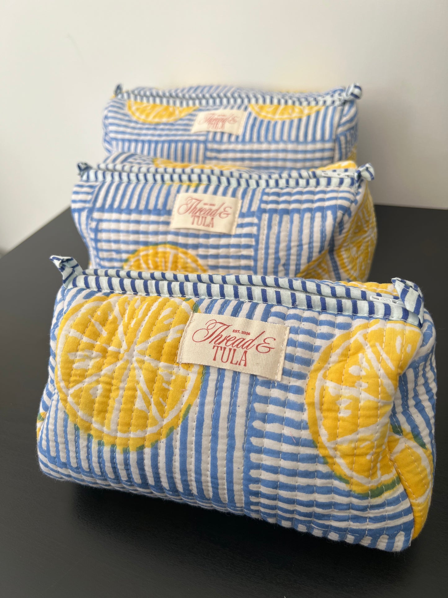 Nimbu Blue Striped Pouches